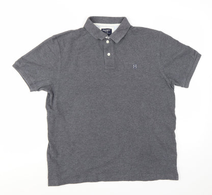 Hackett London Men's Grey Cotton Tailored Fit Polo Shirt XL