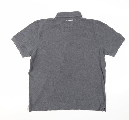 Hackett London Men's Grey Cotton Tailored Fit Polo Shirt XL