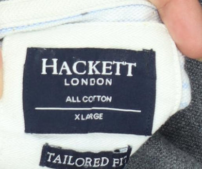 Hackett London Men's Grey Cotton Tailored Fit Polo Shirt XL