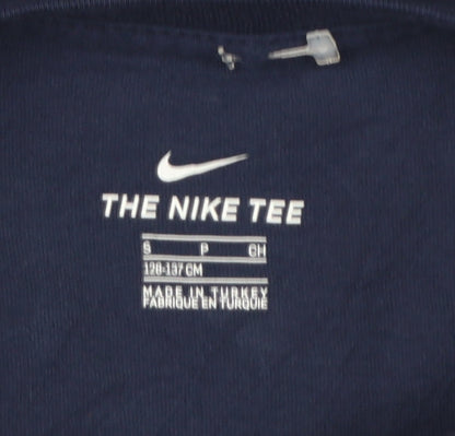 Nike Boys Blue Barça Logo T-Shirt 7-8 Years Short Sleeve Cotton