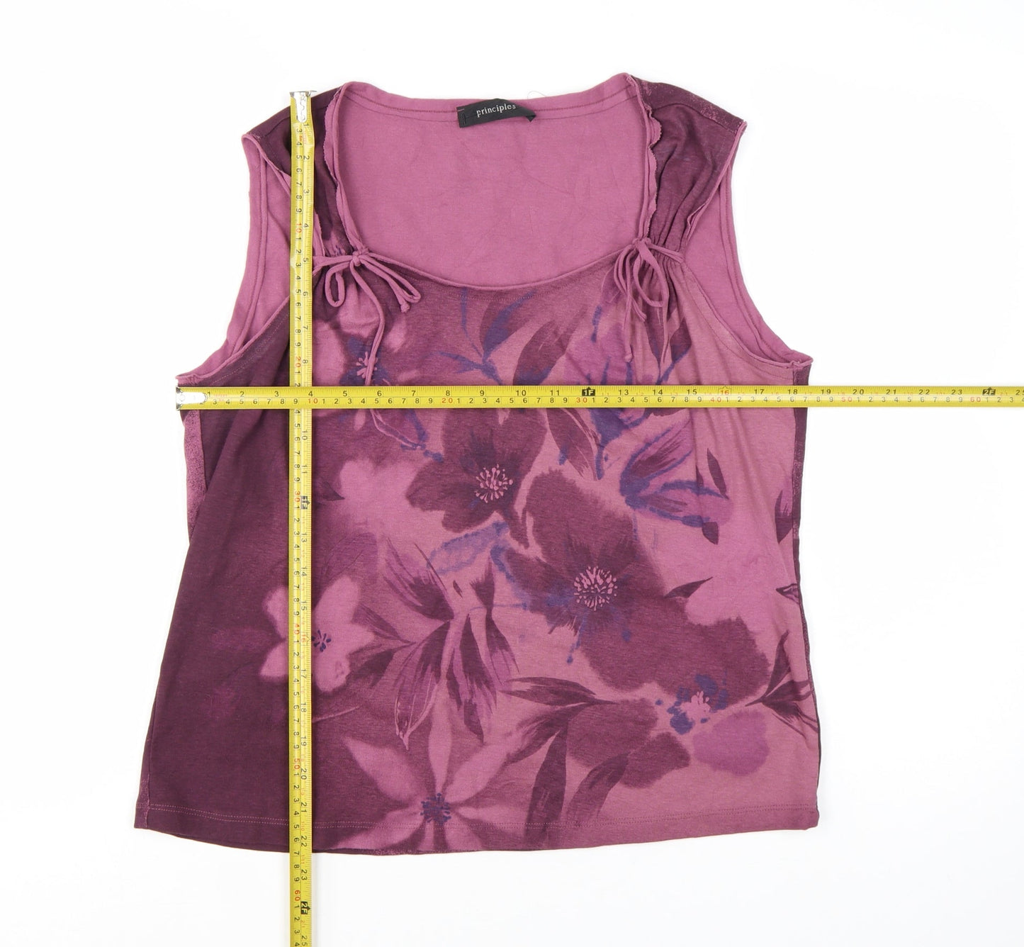 Principles Women's Purple Floral Cotton Sleeveless Camisole Top Size 18