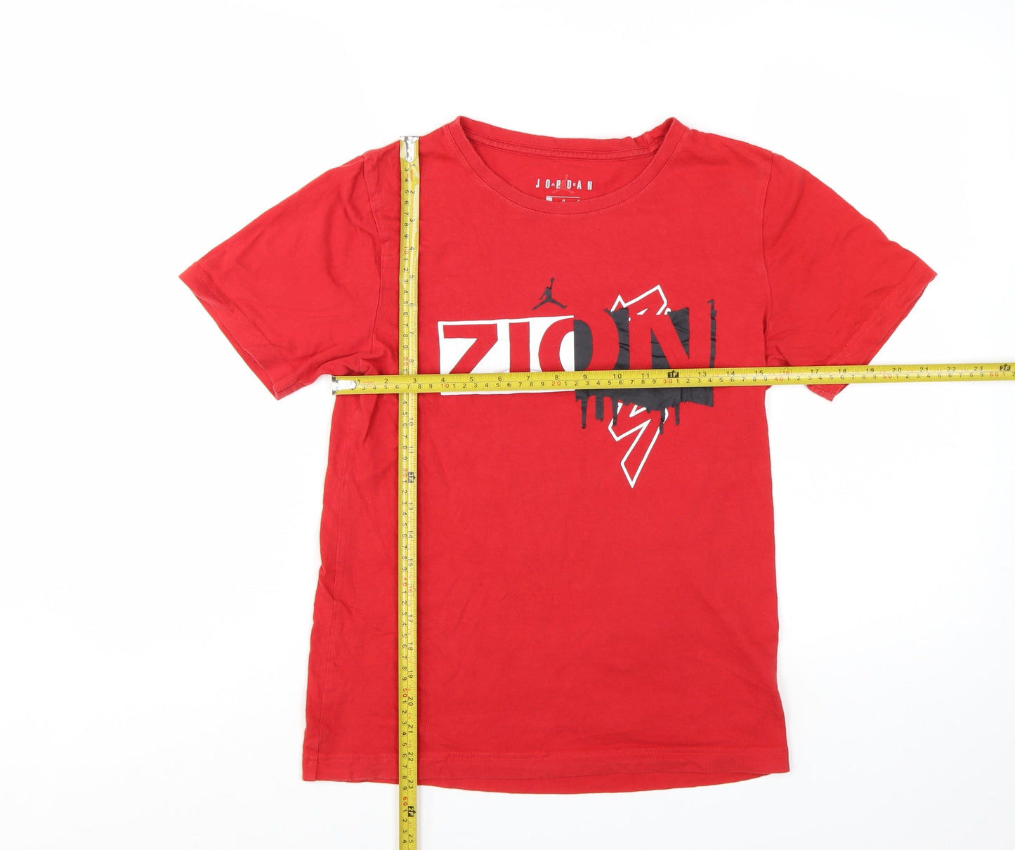 Jordan Boys Red Zion Graphic Print T-Shirt Size 12-13 Years