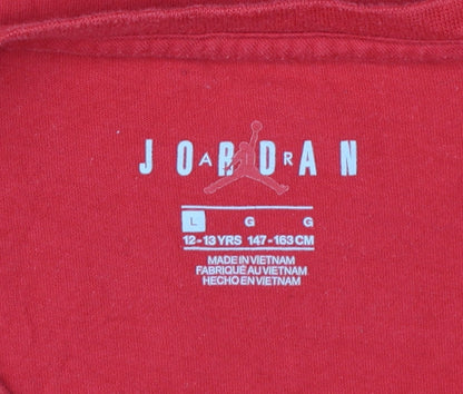 Jordan Boys Red Zion Graphic Print T-Shirt Size 12-13 Years