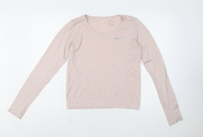 Nike Women's Beige Dri-FIT Long Sleeve Running Top Size M