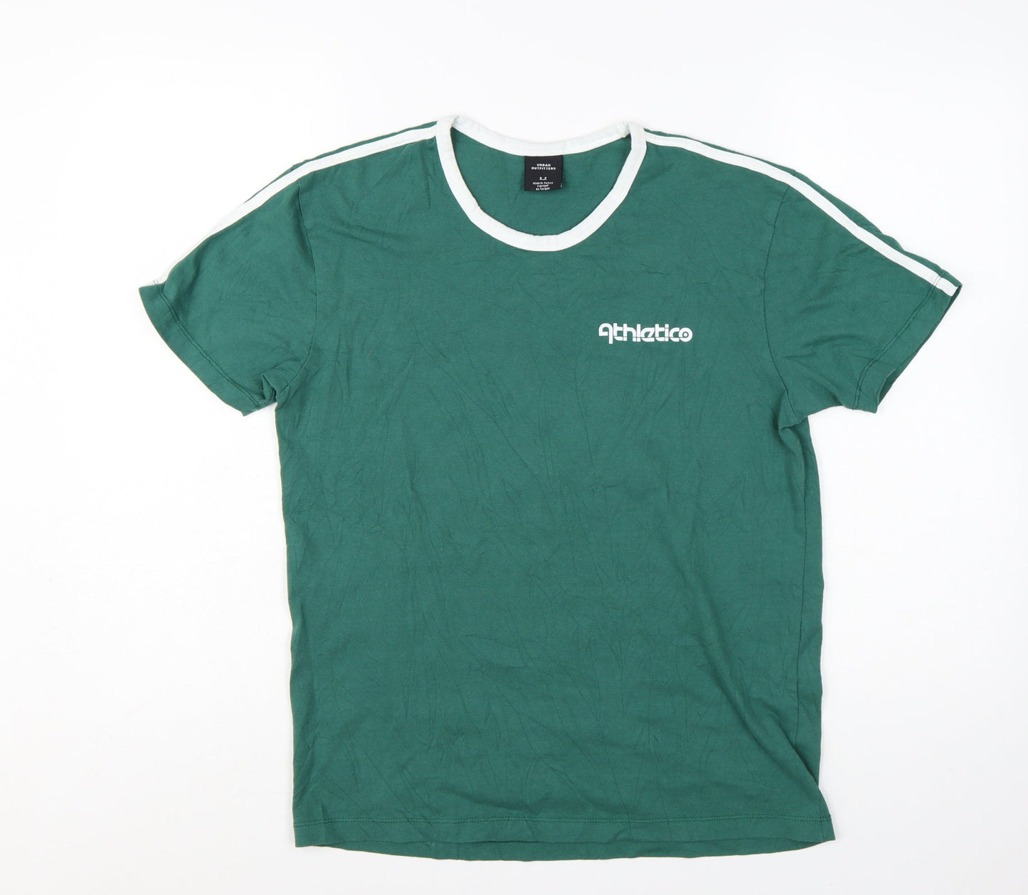 Urban Outfitters Women Green Ringer T-Shirt Size S Short Sleeve Casual