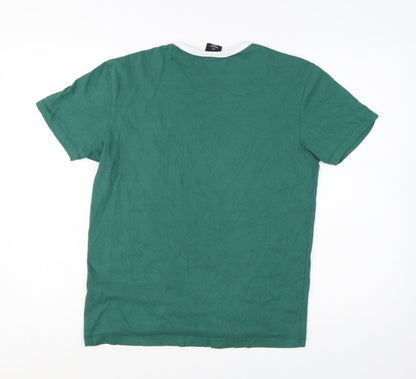 Urban Outfitters Women Green Ringer T-Shirt Size S Short Sleeve Casual