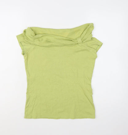 Monsoon Women’s Green Off Shoulder Short Sleeve Jersey Top Size 14