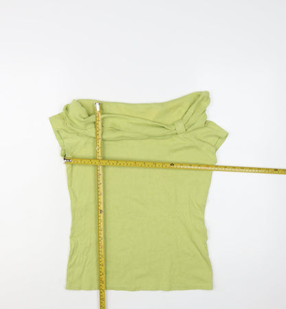 Monsoon Women’s Green Off Shoulder Short Sleeve Jersey Top Size 14