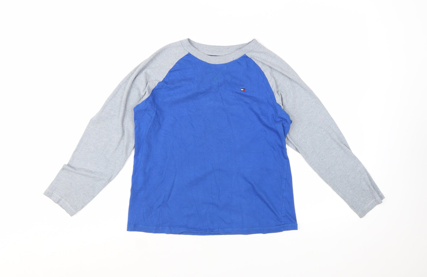 Tommy Hilfiger Boys Blue & Grey Long Sleeve Crew Neck T-Shirt Size 12-14 Years