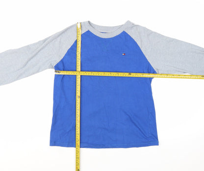 Tommy Hilfiger Boys Blue & Grey Long Sleeve Crew Neck T-Shirt Size 12-14 Years
