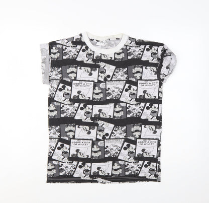 Disney Women's Black Mickey Mouse Graphic Cotton T-Shirt Size 10