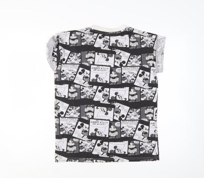 Disney Women's Black Mickey Mouse Graphic Cotton T-Shirt Size 10