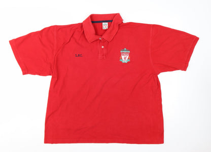 Liverpool FC Men's Red Cotton Polo Shirt XL Classic Fit