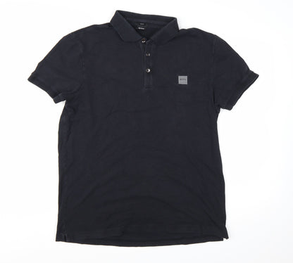 Hugo Boss Men’s Black Slim Fit Polo Shirt XXL Cotton Elastane