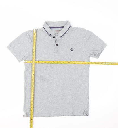Timberland Men's Grey Slim Fit Cotton Polo Shirt Size S