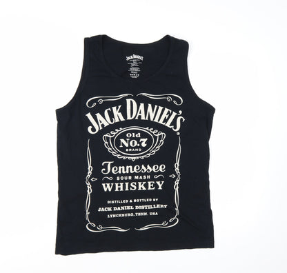 Jack Daniel's Women's Black Cotton Tank Top L Music Graphic