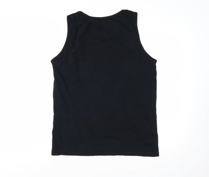 Jack Daniel's Women's Black Cotton Tank Top L Music Graphic