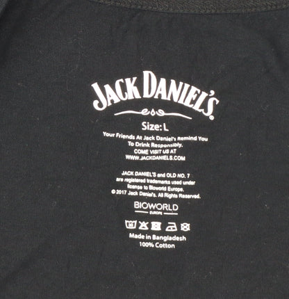 Jack Daniel's Women's Black Cotton Tank Top L Music Graphic