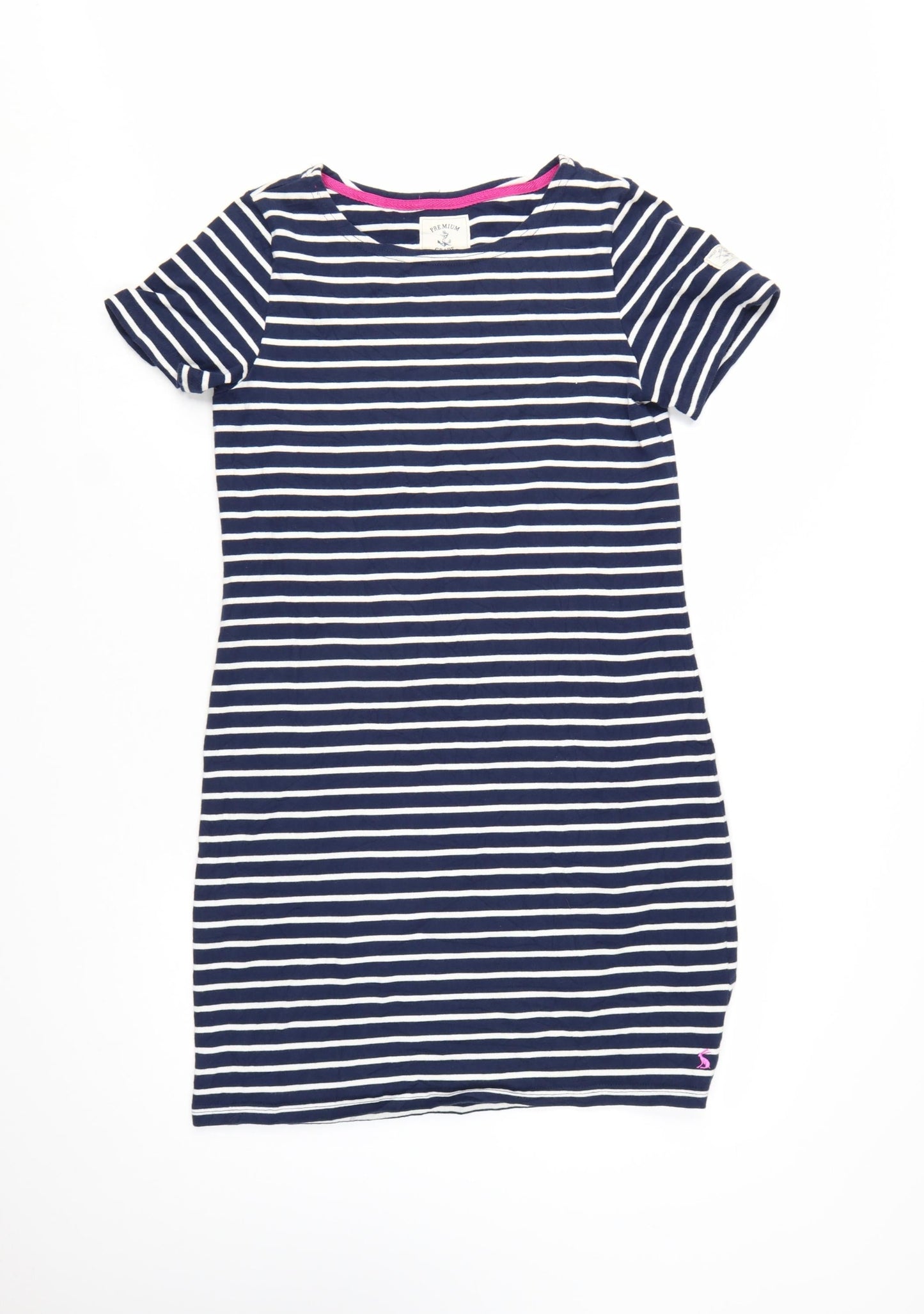 Joules Womens Blue White Striped Cotton T-Shirt Dress Size 12