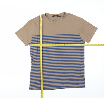 Regatta Great Outdoors Mens Beige Striped Cotton T-Shirt Size M