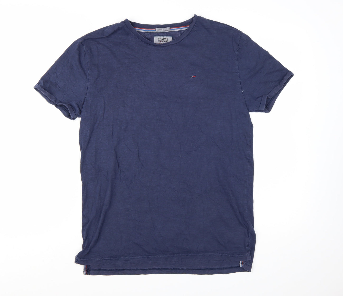 Tommy Jeans Men's Blue Regular Fit Cotton T-Shirt Size S