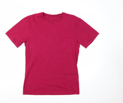 Jigsaw Women's Pink Cotton Crew Neck Short Sleeve T-Shirt - Size S