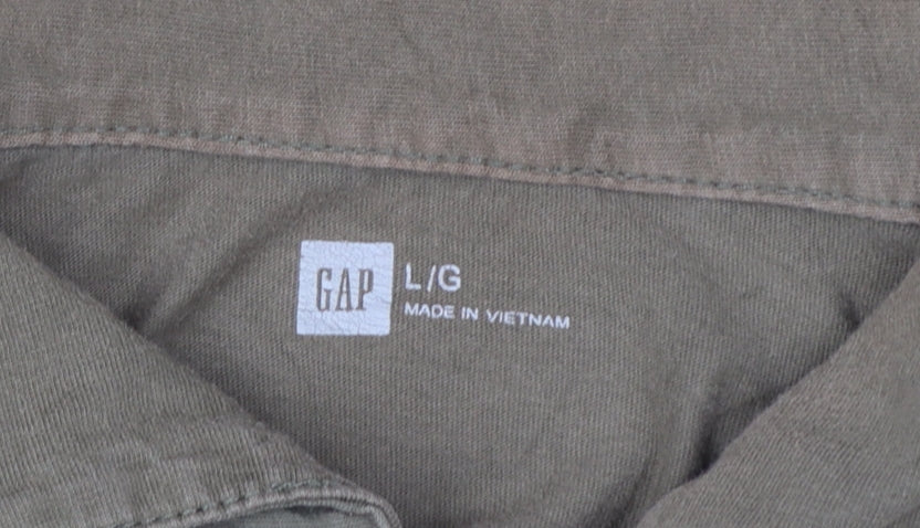 GAP Men’s Brown Cotton Short Sleeve Polo Shirt Size L