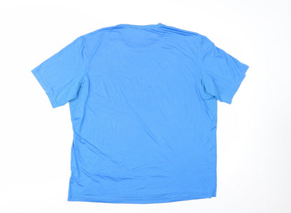 Quechua Men Blue 2XL Hiking Activewear T-Shirt Lightweight Quick Dry