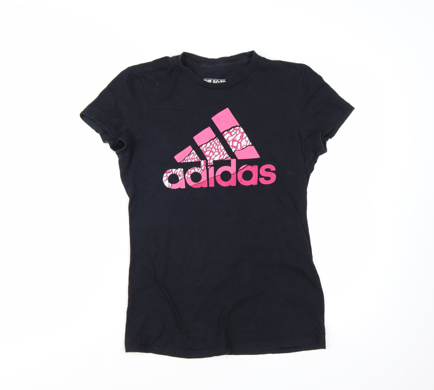 Adidas Womens Black Small Basic Cotton Short Sleeve T-Shirt
