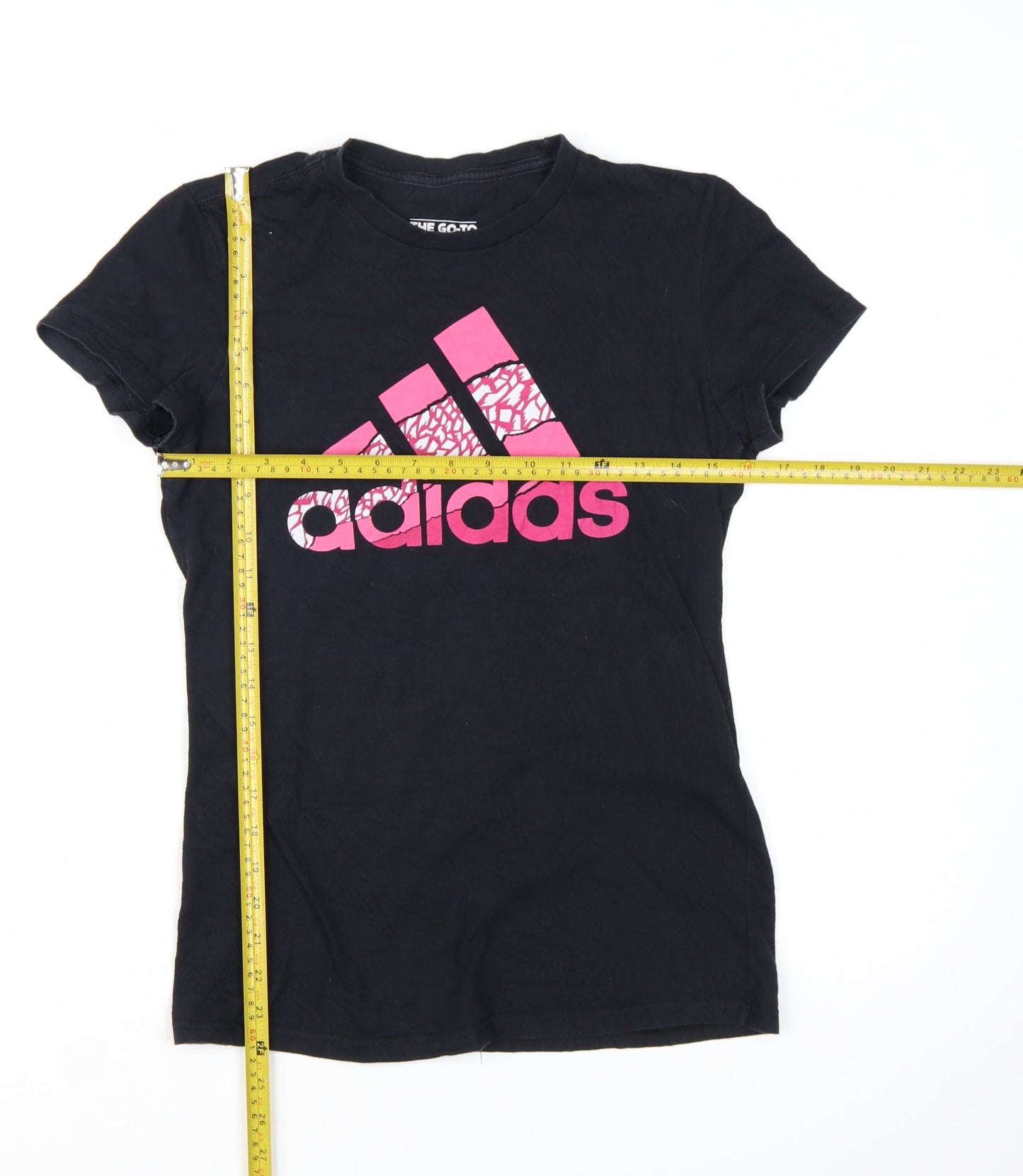 Adidas Womens Black Small Basic Cotton Short Sleeve T-Shirt