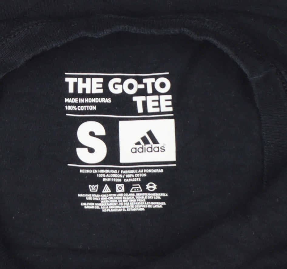 Adidas Womens Black Small Basic Cotton Short Sleeve T-Shirt