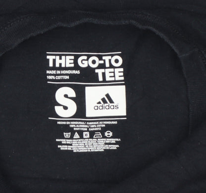 Adidas Womens Black Small Basic Cotton Short Sleeve T-Shirt