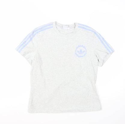 Adidas Women's Grey Short Sleeve Crew Neck Basic T-Shirt Size M
