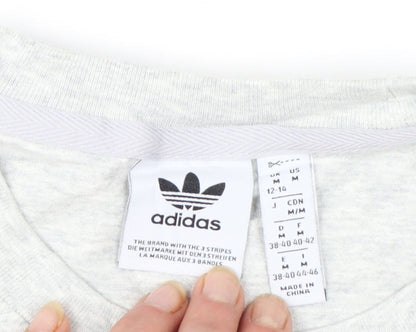 Adidas Women's Grey Short Sleeve Crew Neck Basic T-Shirt Size M