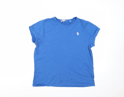U.S. Polo Assn. Boys Blue Cotton Short Sleeve Logo T-Shirt Size 14 Years