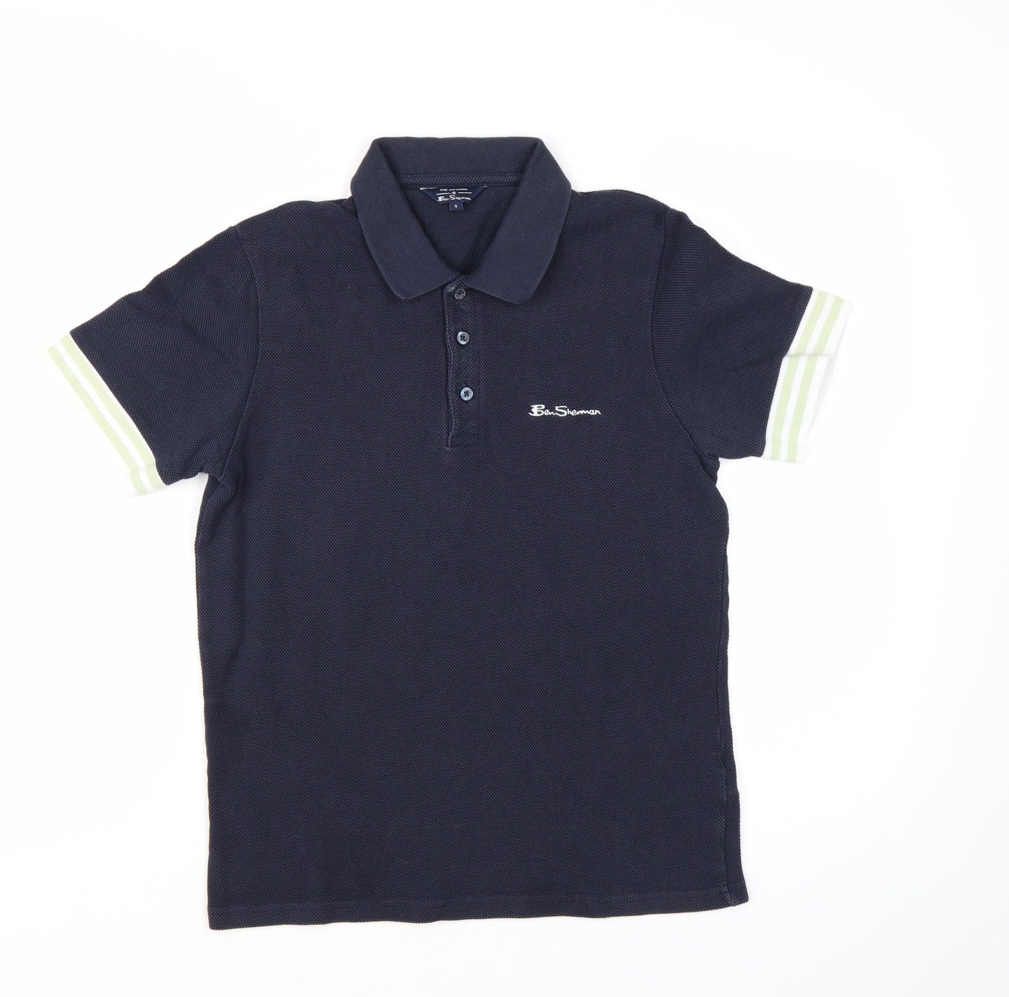 Ben Sherman Men's Blue Polo Shirt Size S 100% Cotton Casual Top