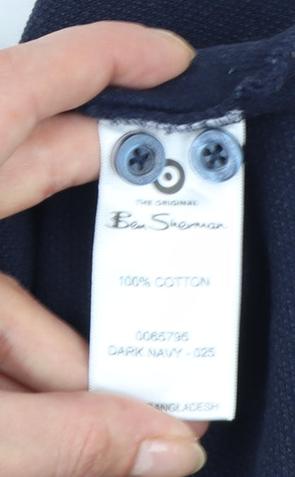 Ben Sherman Men's Blue Polo Shirt Size S 100% Cotton Casual Top