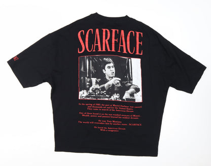 ASOS Design Women's Black Scarface T-Shirt 2XS Relaxed Fit
