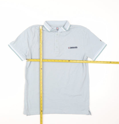 Lambretta Men's Blue Short Sleeve Polo Shirt Medium Cotton Retro Style