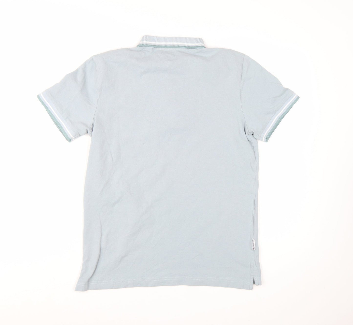 Lambretta Men's Blue Short Sleeve Polo Shirt Medium Cotton Retro Style