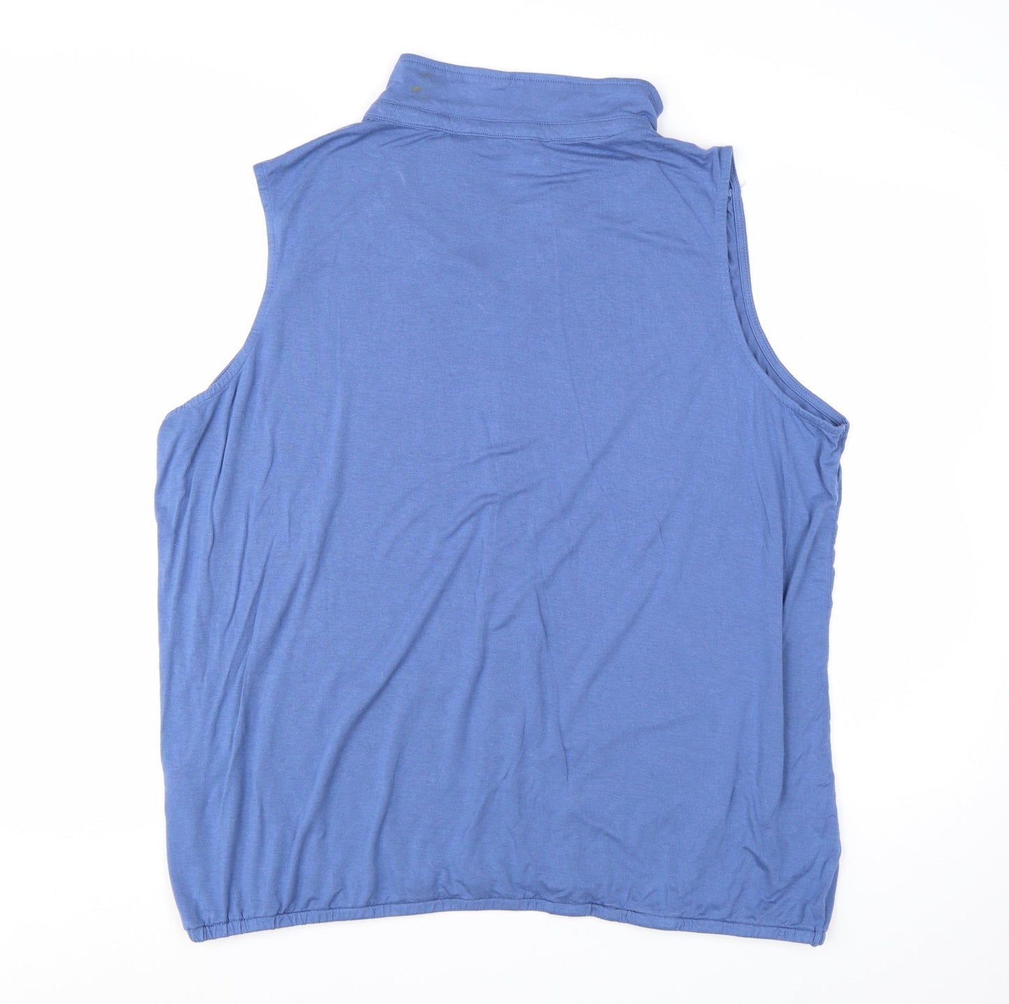 Bonmarché Women's Blue Sleeveless Collared Jersey Blouse Size 24
