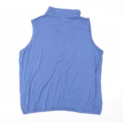 Bonmarché Women's Blue Sleeveless Collared Jersey Blouse Size 24