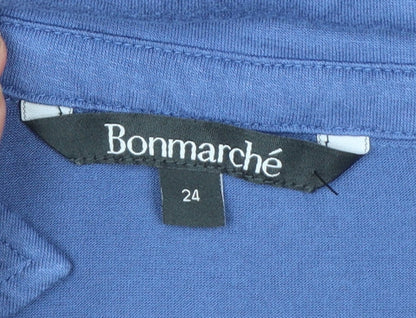 Bonmarché Women's Blue Sleeveless Collared Jersey Blouse Size 24