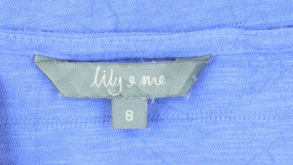 Lily & Me Women's Blue Cotton 3/4 Sleeve Boat Neck T-Shirt Size 8