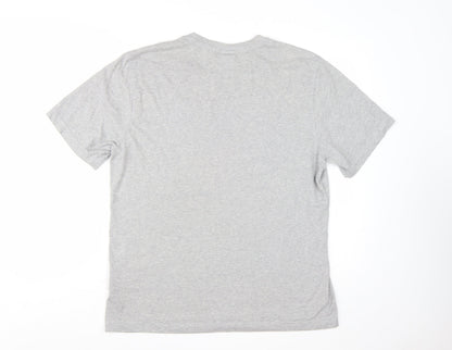 Fila Men's Grey Regular Fit Crew Neck Graphic T-Shirt XL