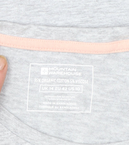 Mountain Warehouse Womens Grey Cotton T-Shirt UK 14 Outdoor