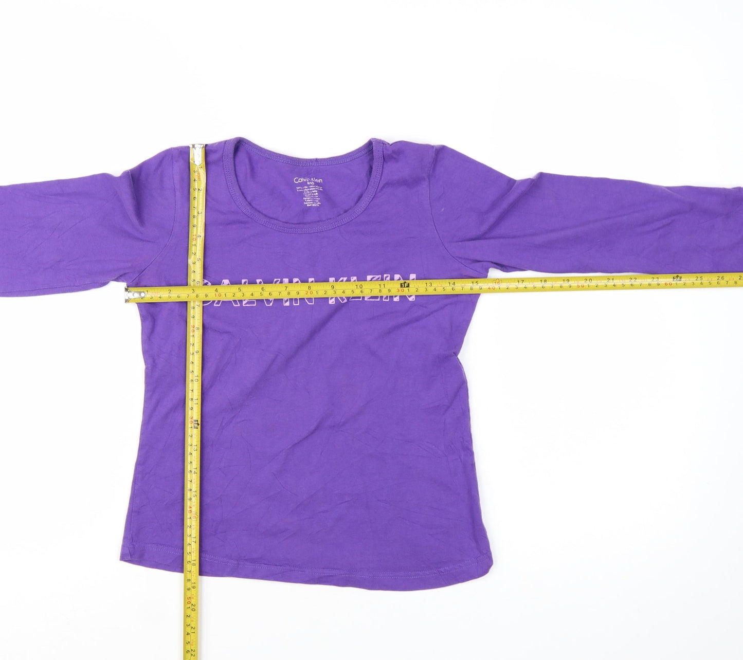 Calvin Klein Girls Purple Long Sleeve Cotton T-Shirt Size 8-10 Years