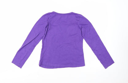 Calvin Klein Girls Purple Long Sleeve Cotton T-Shirt Size 8-10 Years