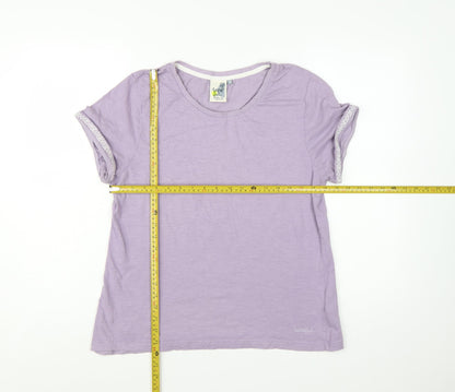 Weird Fish Women's Purple Cotton Short Sleeve T-Shirt Size 14
