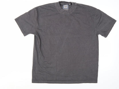 Brave Soul Men's Grey Oversized Fit Cotton Crew Neck T-Shirt Size M